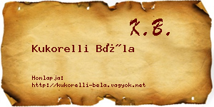 Kukorelli Béla névjegykártya