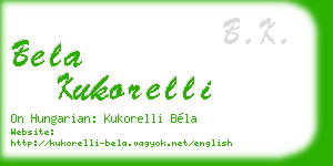 bela kukorelli business card